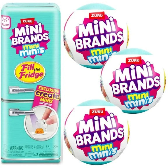 Kit Mini Brands Geladeira + 3 Cápsulas Surpresa